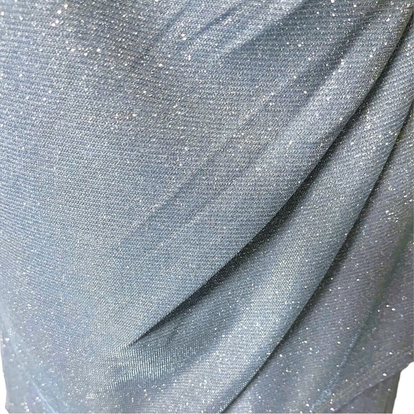 Poppied and Roses Powder Blue Metallic Dress Formal Size 16 - Picture 4 of 8